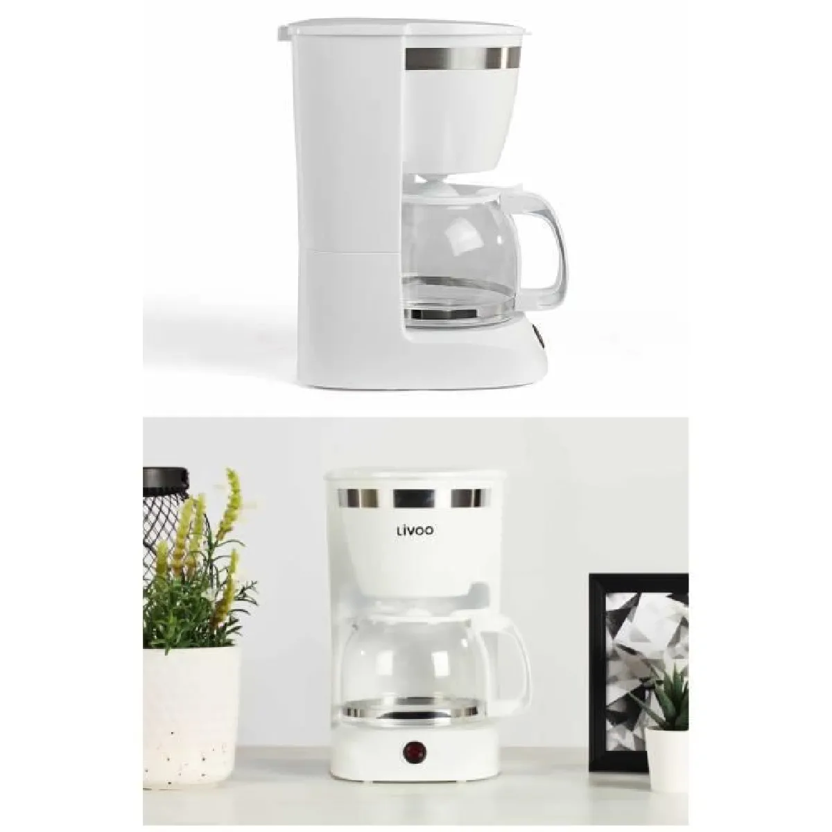 Cafetière Electrique 800W 12-tasses-Classique Blanche haute qualité