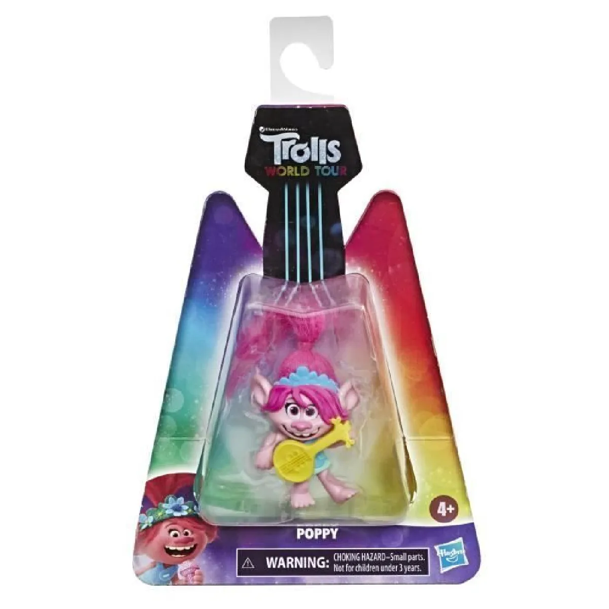 Les Trolls 2 Tournee Mondiale de DreamWorks - Poupee Poppy avec Ukulele - 12,5 cm