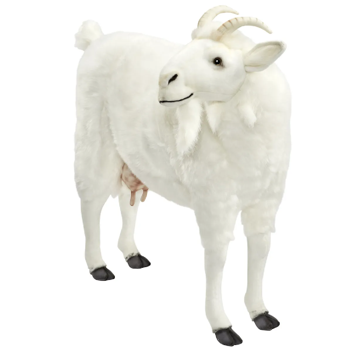 Hansa Peluche Geante Chevre blanche 90 cm H 103 cm L