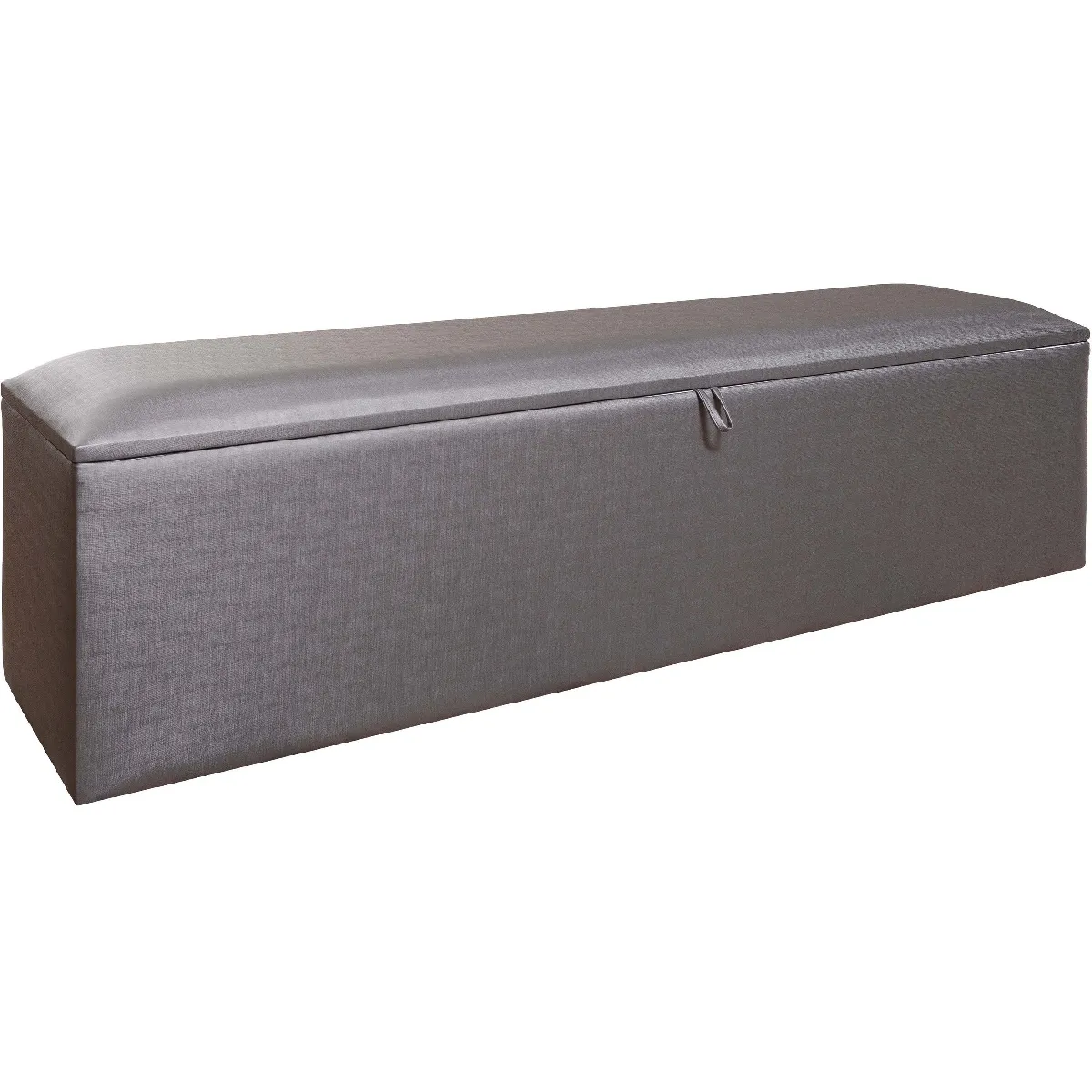 Banc bout de lit coffre avec rangement coloris gris design en pvc L. 150 x P. 41 x H. 45 cm collection RIO