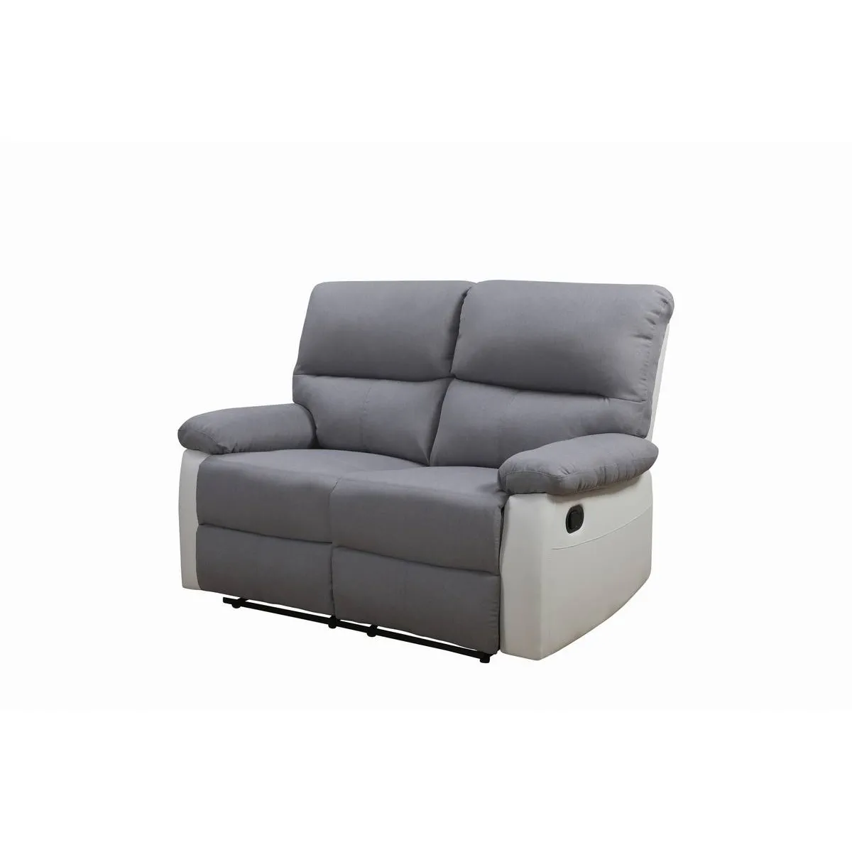 Canapé relax Lincoln - 147 x 89 x 103 cm - 2 places - Blanc / gris clair