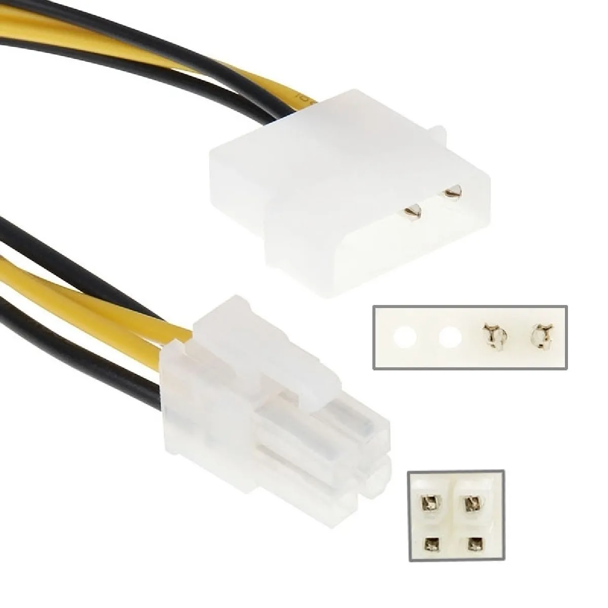 Câble Carte mère Molex IDE 2 broches à 4 ATX P4 12V ATX CPU adaptateur de connecteur d'alimentation