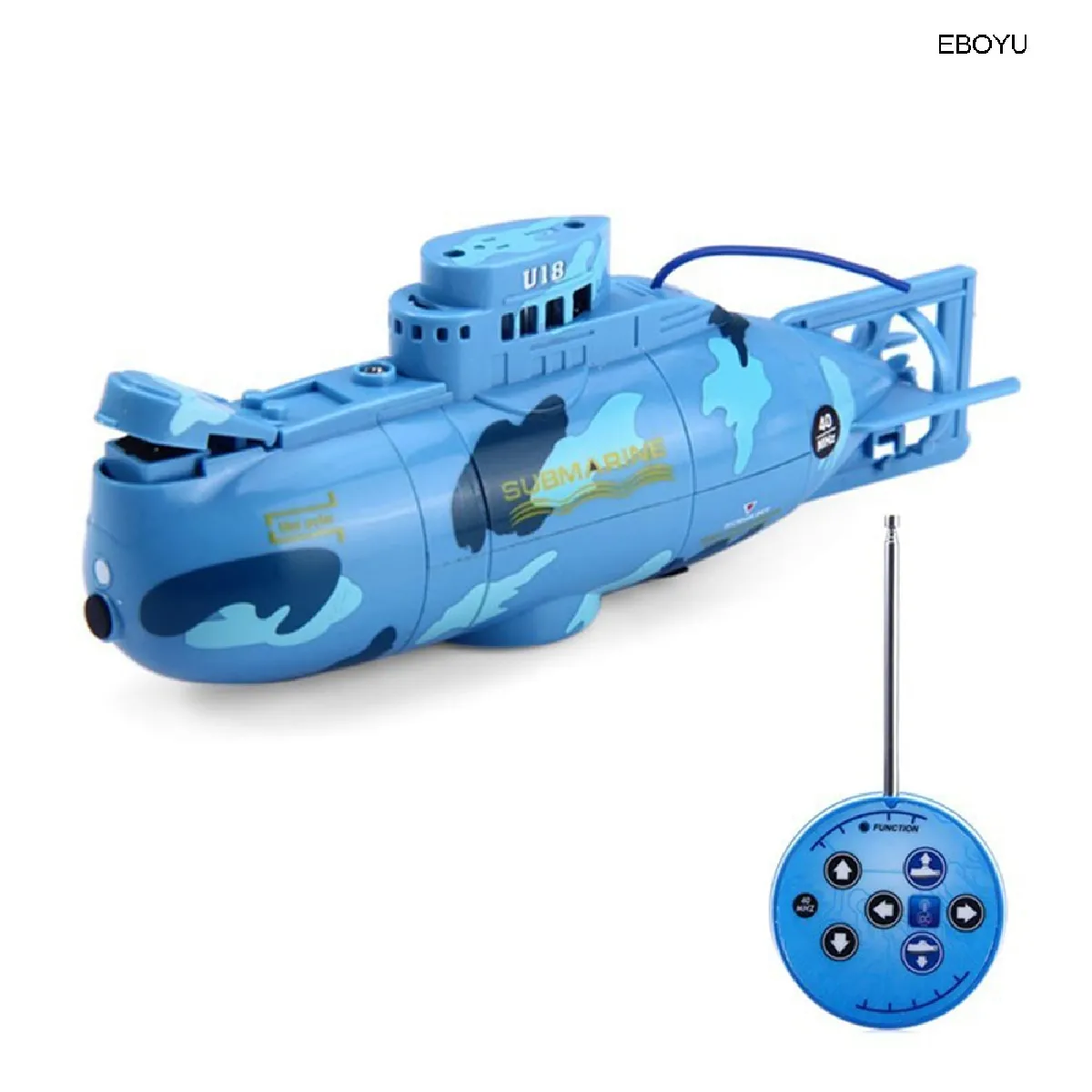 Vitesse radio télécommande sous-marin électrique mini sous-marin RC jouets pour enfants - sous-marin RC - micro-sous-marin de plongée mécanisme de contrôle jouets sous-marins(Bleu)