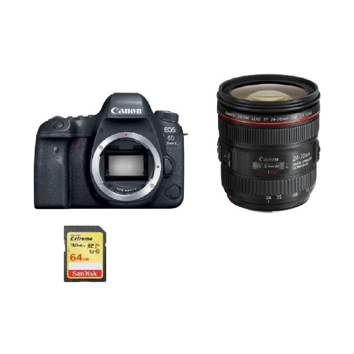 CANON EOS 6D II KIT EF 24-70mm F4L IS USM + 64GB SD card