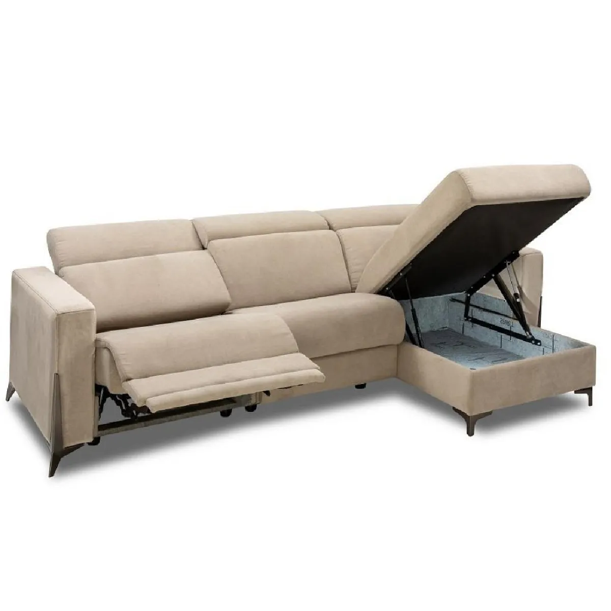 Canapé d'angle méridienne relax 2 places maxi électrique BOULOGNE beige