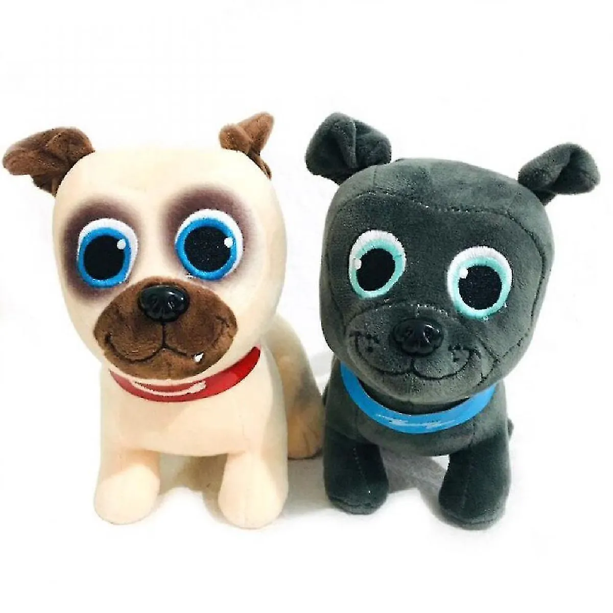 Animaux en peluche 2pcs/lot 20cm chiot PALS peluche jouet bingo et Lori animal chien Prush jouet poupée en peluche douce pour bébé anniversaire X-MAS cadeau(Coloré)