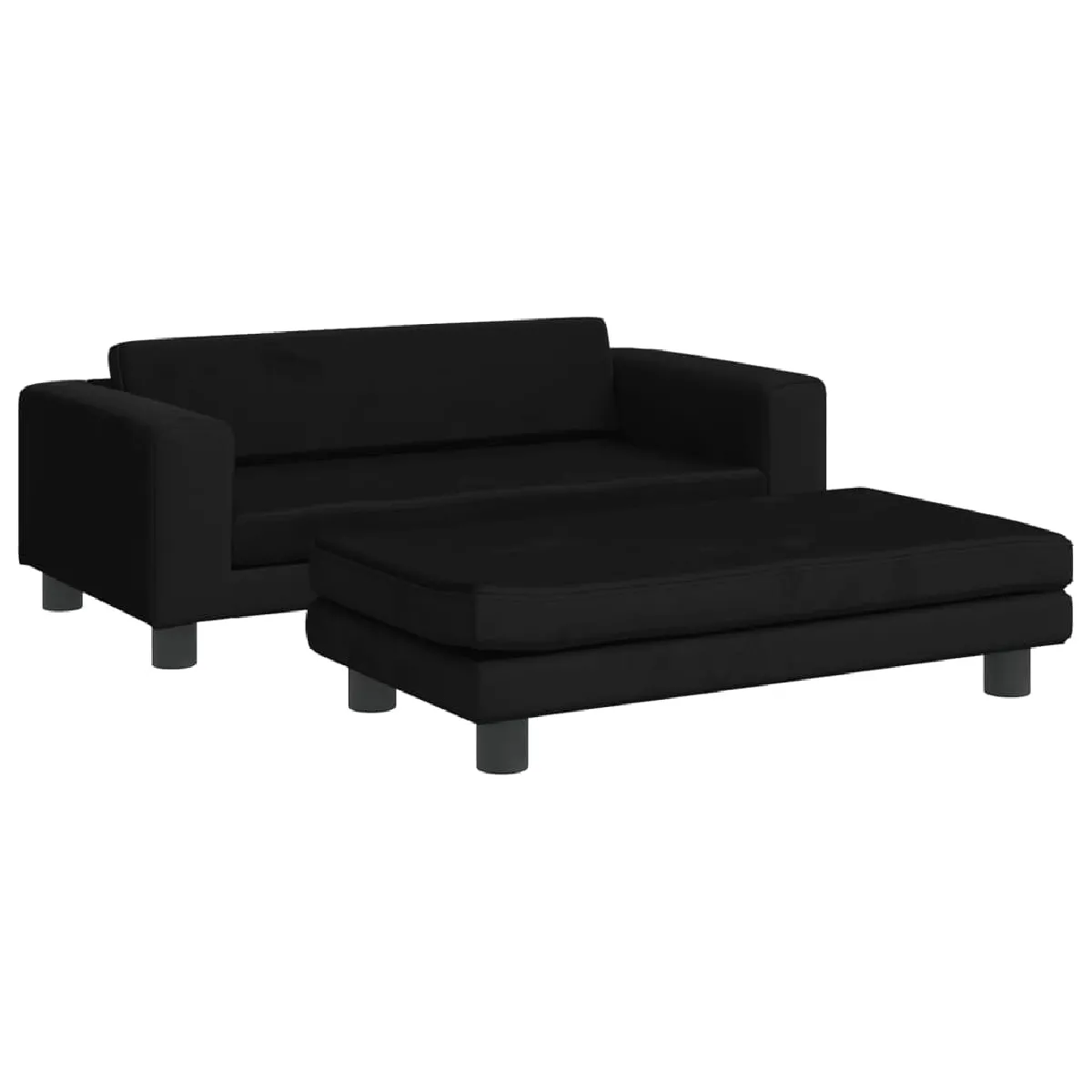 Canapé avec repose-pied pour enfants,Canapé Relax,Sofa de Salon,Banquette noir 100x50x30 cm velours -GKD651161