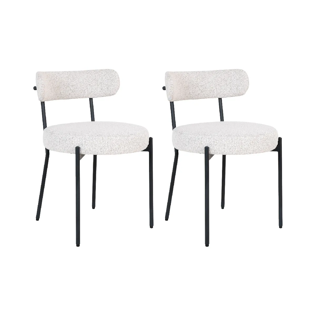 Ivanec - lot de 2 chaises - en tissu bouclette