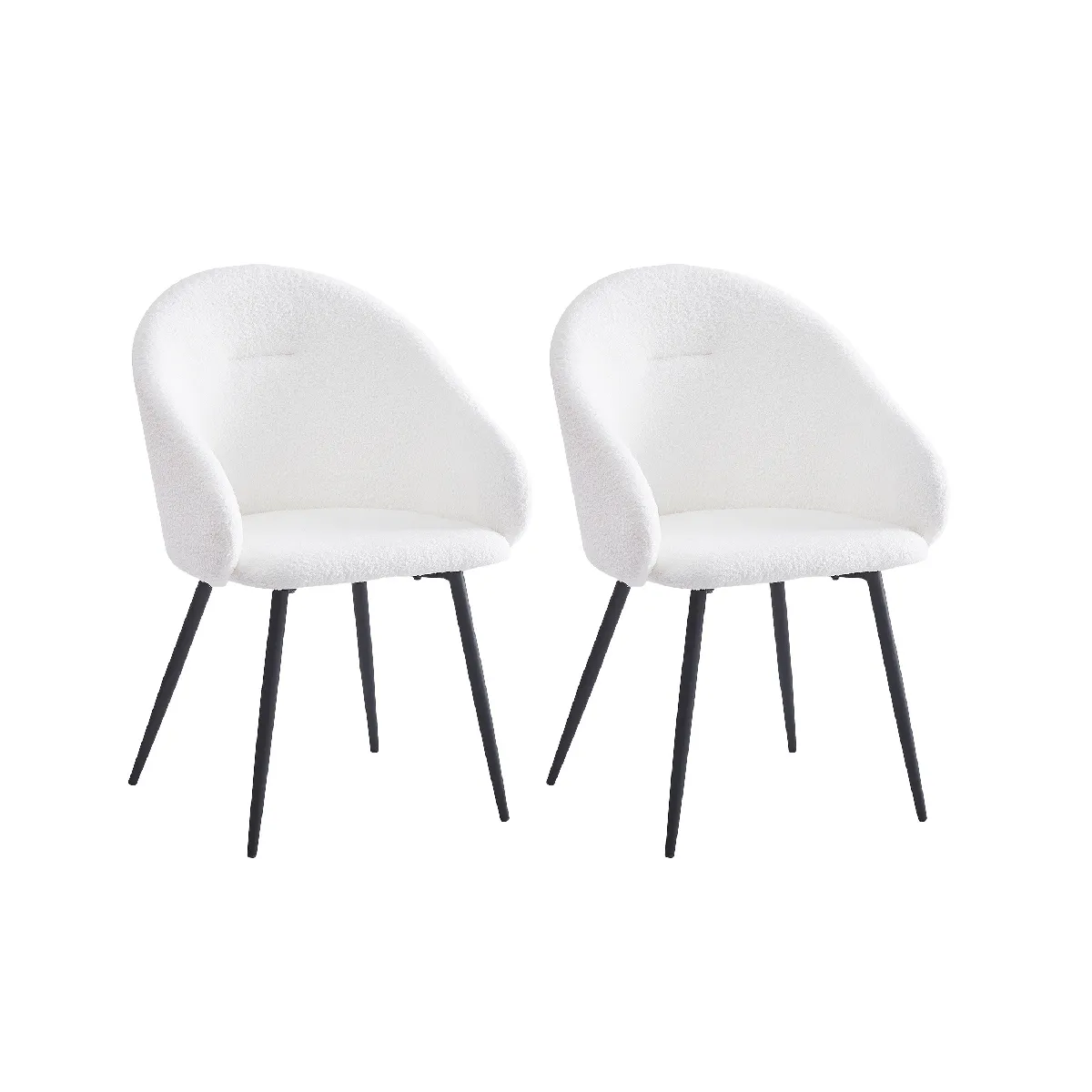 Gaia - lot de 2 chaises - en tissu bouclette