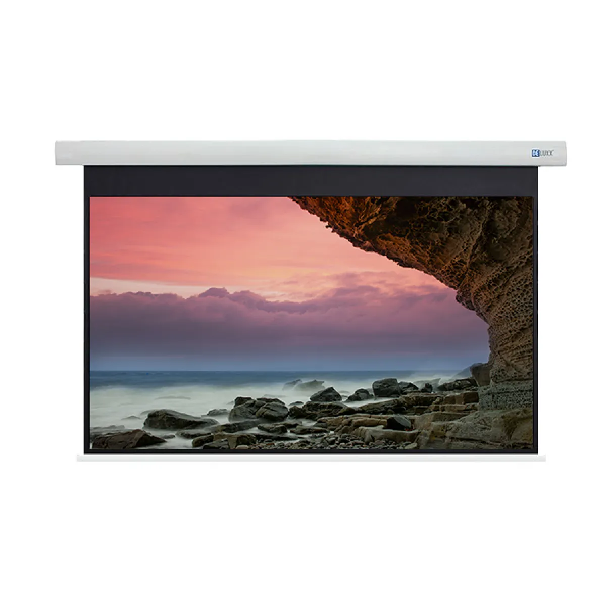 DELUXX Cinema Ecran de projection motorisé 265 x 149 cm, 120''- 4K Fibre MWHT