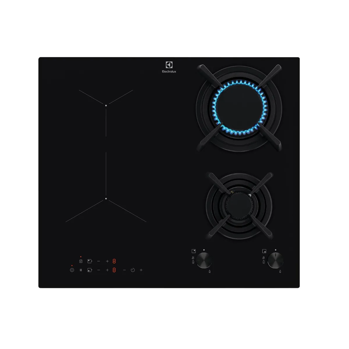 Table de cuisson mixte induction 4 feux 60cm 4500w noir - KDI640713K - ELECTROLUX