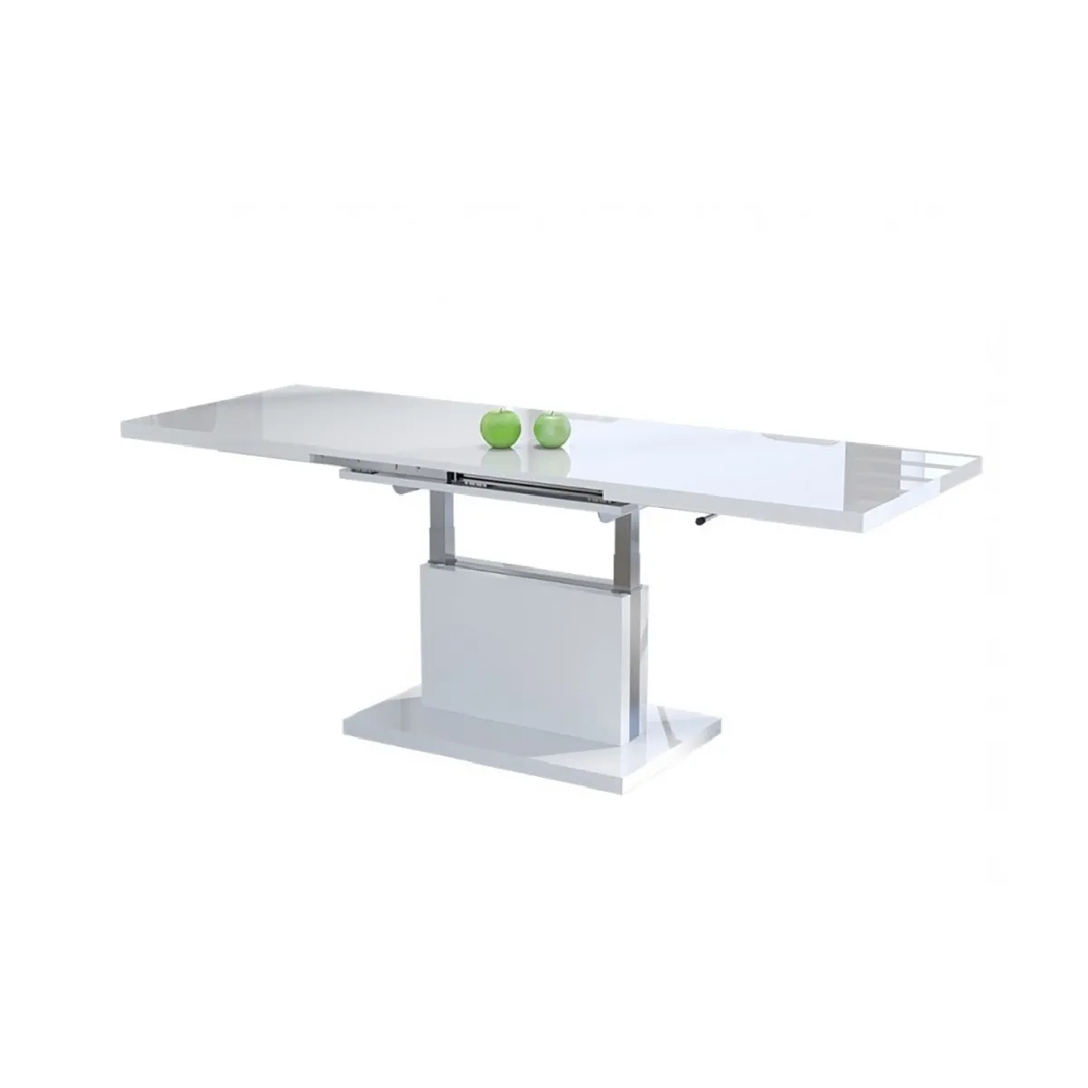 TABLE BASSE ABSOLUT RELEVABLE ET EXTENSIBLE BLANC LAQUE