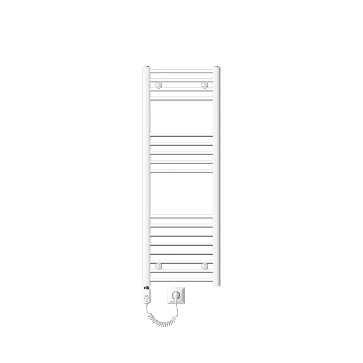 LuxeBath Radiateur électrique pour salle de bain Sahara 400x1200 mm Blanc raccord latéral courbé & thermoplongeur 1200W