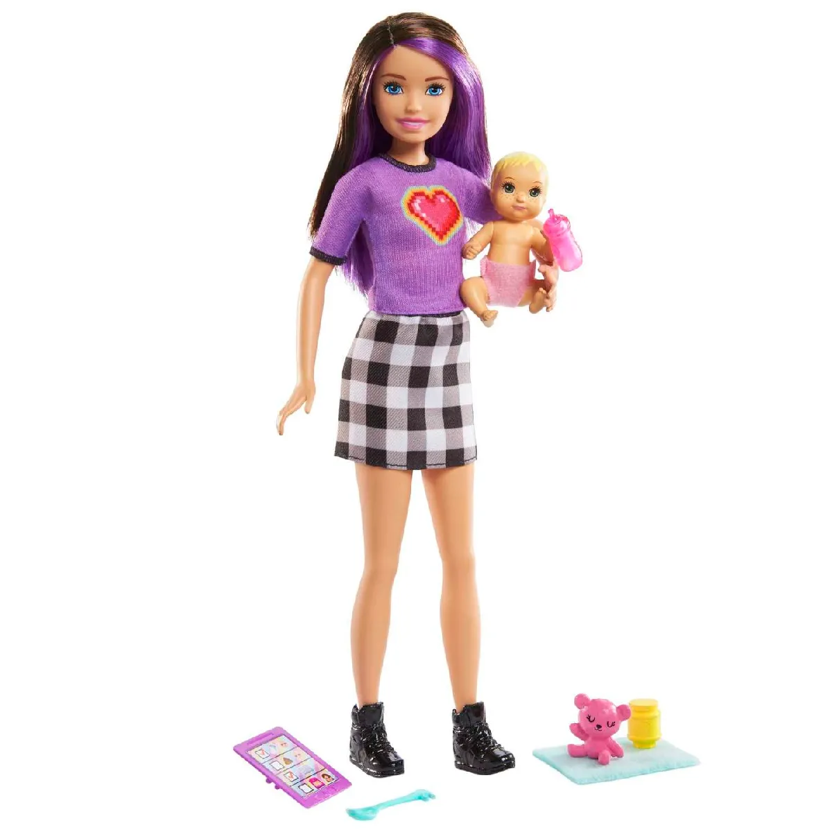 mattel-barbie-coffret-skipper-babysitter-avec-poupee-aux-cheveux-violet-et-accessoires-multicolore-0887961909357