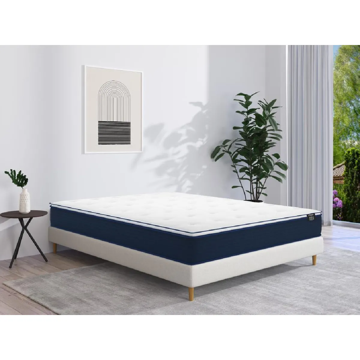 Matelas 120 x 190 cm ressorts ensachés et surmatelas intégré ép.24cm - ALTIER de YSMÉE