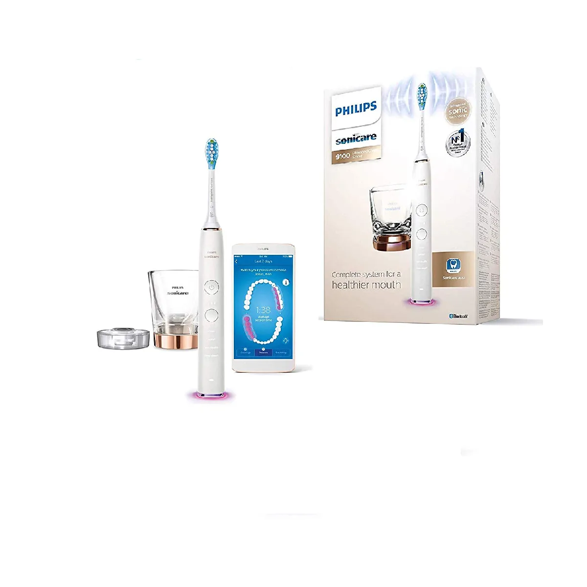 Philips HX9901/63 - Philips Sonicare HX9901/63 - Diamond Clean Smart 9100 Blanc