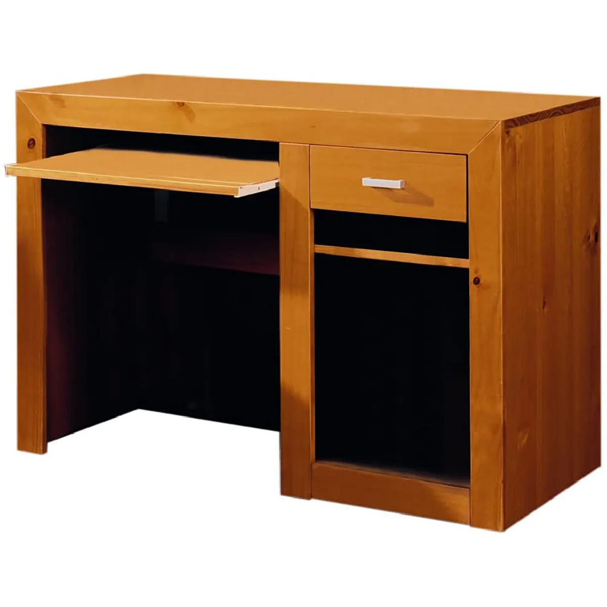 Bureau avec plateau en pin massif coloris cerisier - Longueur 110 x Profondeur 50 x Hauteur 75 cm