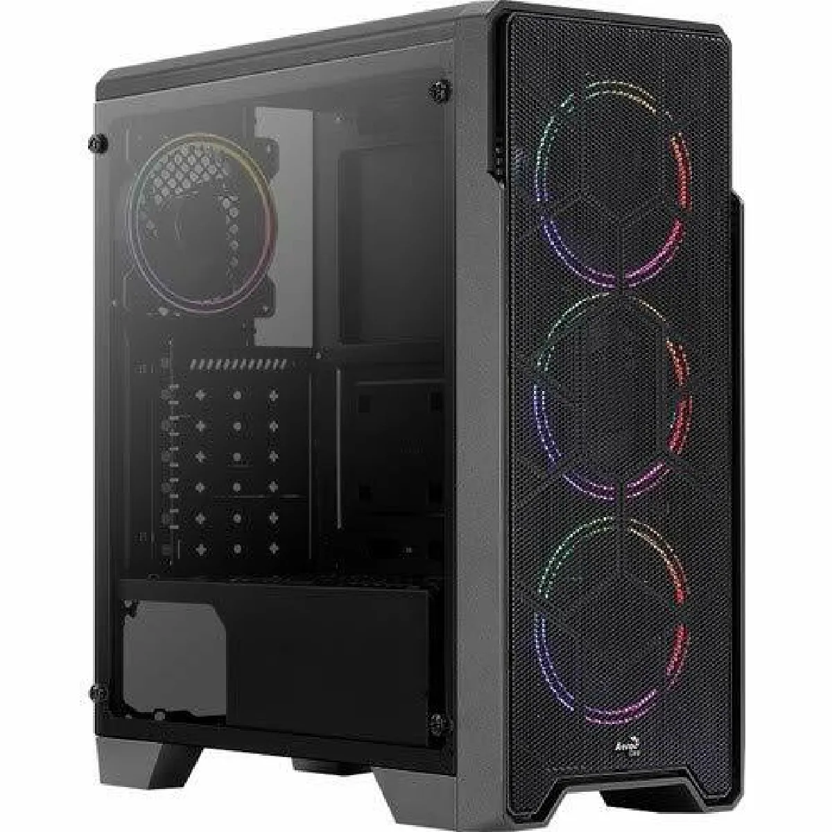 Boitier Moyen Tour ATX Ore-G Saturn V2 RGB avec panneau vitré (Noir)