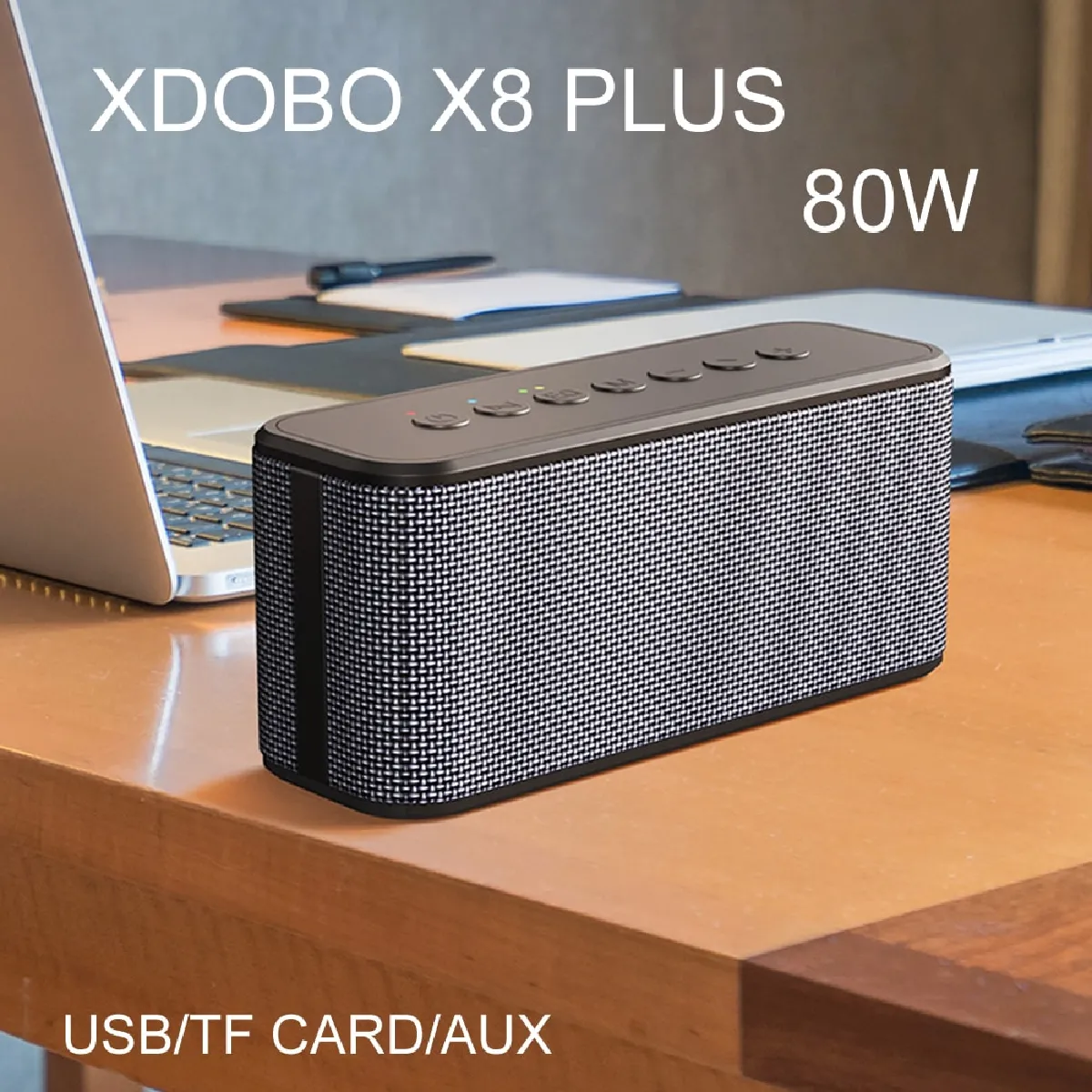 X8 plus haut-parleur extérieur subwoofer bluetooth sans fil son portable hifi box 80w avec DJ Best audio grand haut-parleur