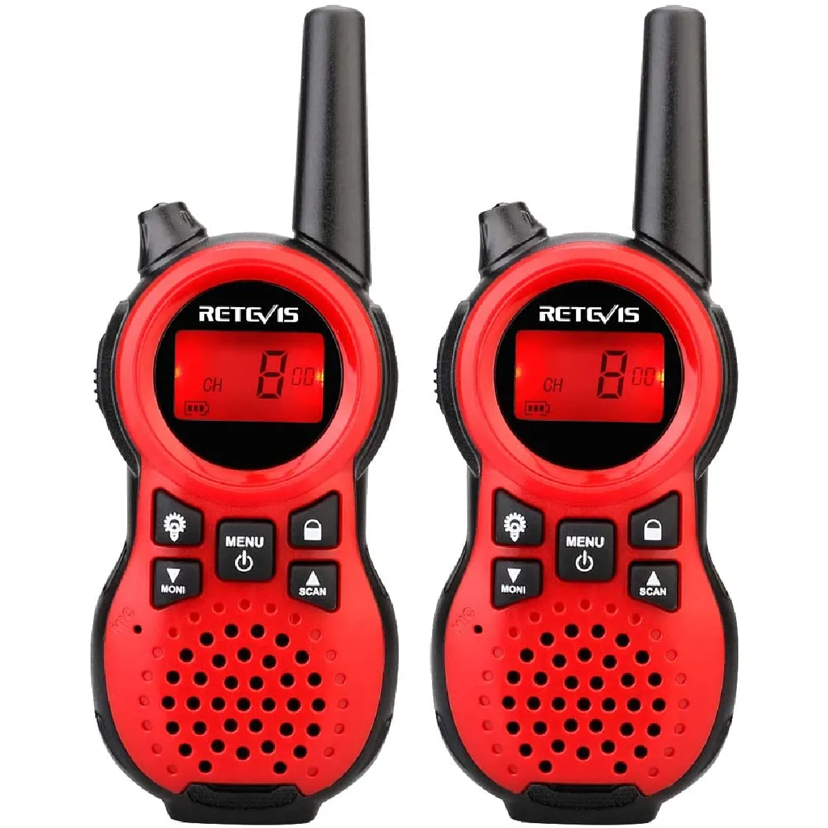 talkie walkie enfant 16 Canaux pour Camping, Jardin, Randonnée, Jeux d'intérieur noir rouge