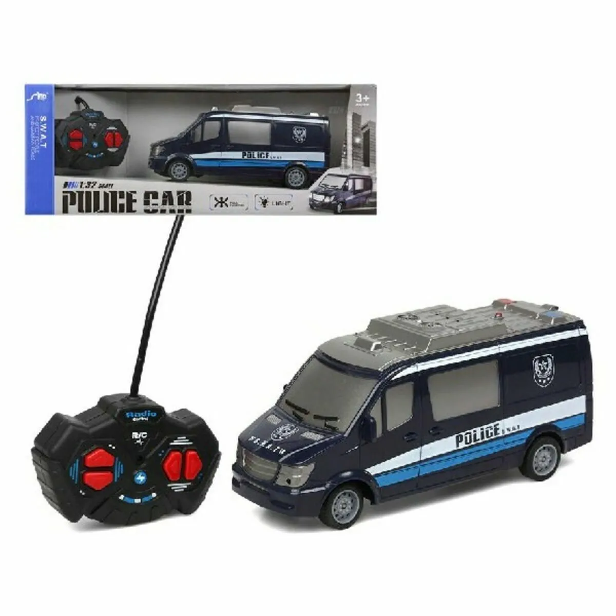 Camion Radiocommandé Police Car 1:32 36 x 14 cm