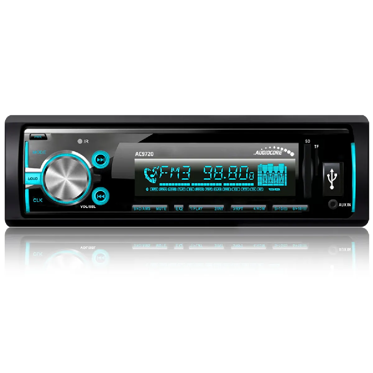 Autoradio Bluetooth avec télécommande Audiocore AC9720 MP3 / WMA / USB / RDS / SD Bluetooth ISO technologie APT-X