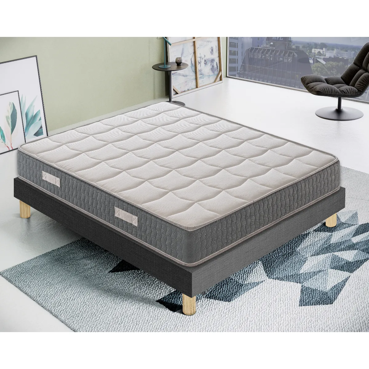 Matelas 120x190 Mousse - Accueil Mémoire De Forme - Haut 21 Cm - Mod Delphine - Haute Densité