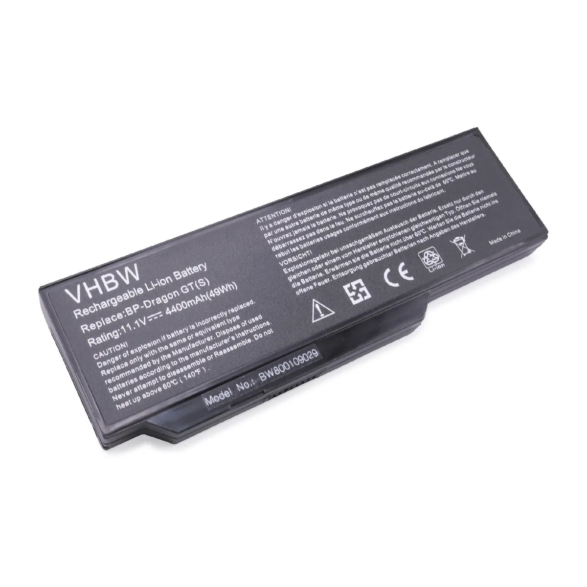 vhbw Li-Ion Batterie 4400mAh (11.1V) pour laptop, notebook Medion MD96144, MD96164, MD96217, MD96287, MD96305, MD96363 comme MIM2270, BP3S3P2250.