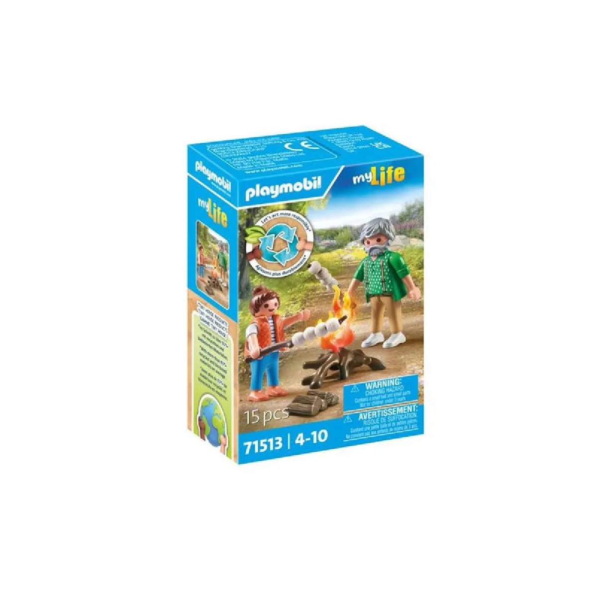 Playmobil My Life 71513 Grand père petite fille et feu de camp