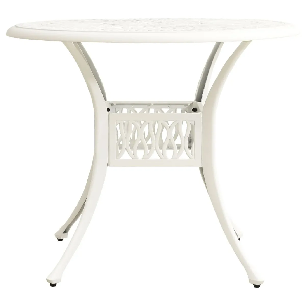 Table de jardin - Table d'extérieur Blanc 90x90x74 cm Aluminium coulé -GKD10005