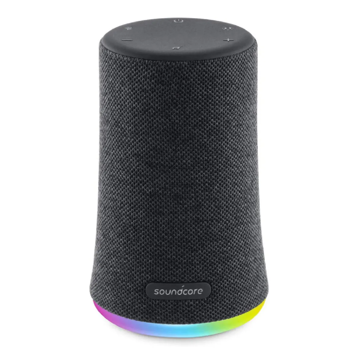 Mini haut-parleur Bluetooth Soundcore Flare, adapté à une utilisation en extérieur, résistance à l'eau IPX7, effet de lumière LED, effet sonore 360°, technologie BassUp ™, très approprié pour les fêtes, les jardins et les vacances(Noir)