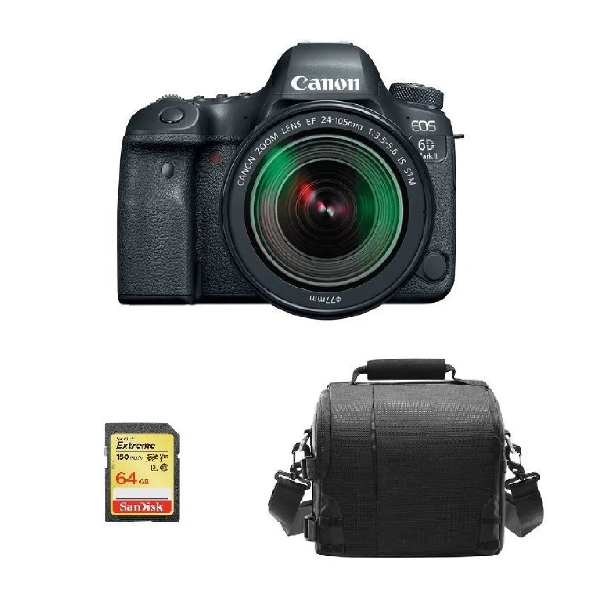 CANON EOS 6D II KIT EF 24-105mm F3.5-5.6 IS STM 64GB SD card + camera Bag