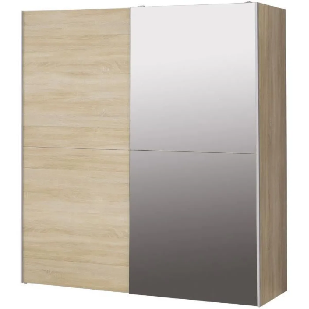 ULOS Armoire 2 portes coulissantes + miroir - Chene sonoma