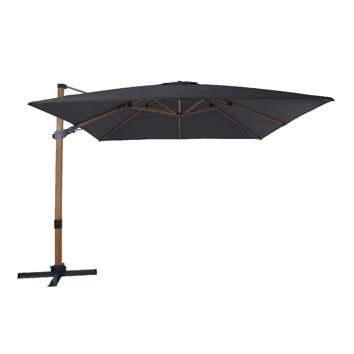 AXI Apollo Premium Parasol Déporté Marron/Gris - Parasol Déporté Rectangulaire 300x300cm - Parasol Pied Déporté, structure aluminium - Rotation 360 - Parasol Déporté Inclinable - Résistant aux UV