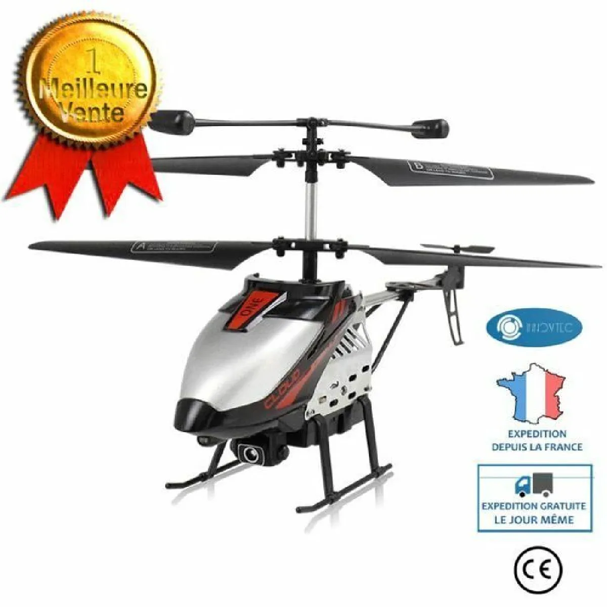 hélicoptère télécommandé MINI Drone avec Caméra Jouet Maintien d'altitude Avion 4 canaux 2.4G pour Enfant et Adulte extérieur