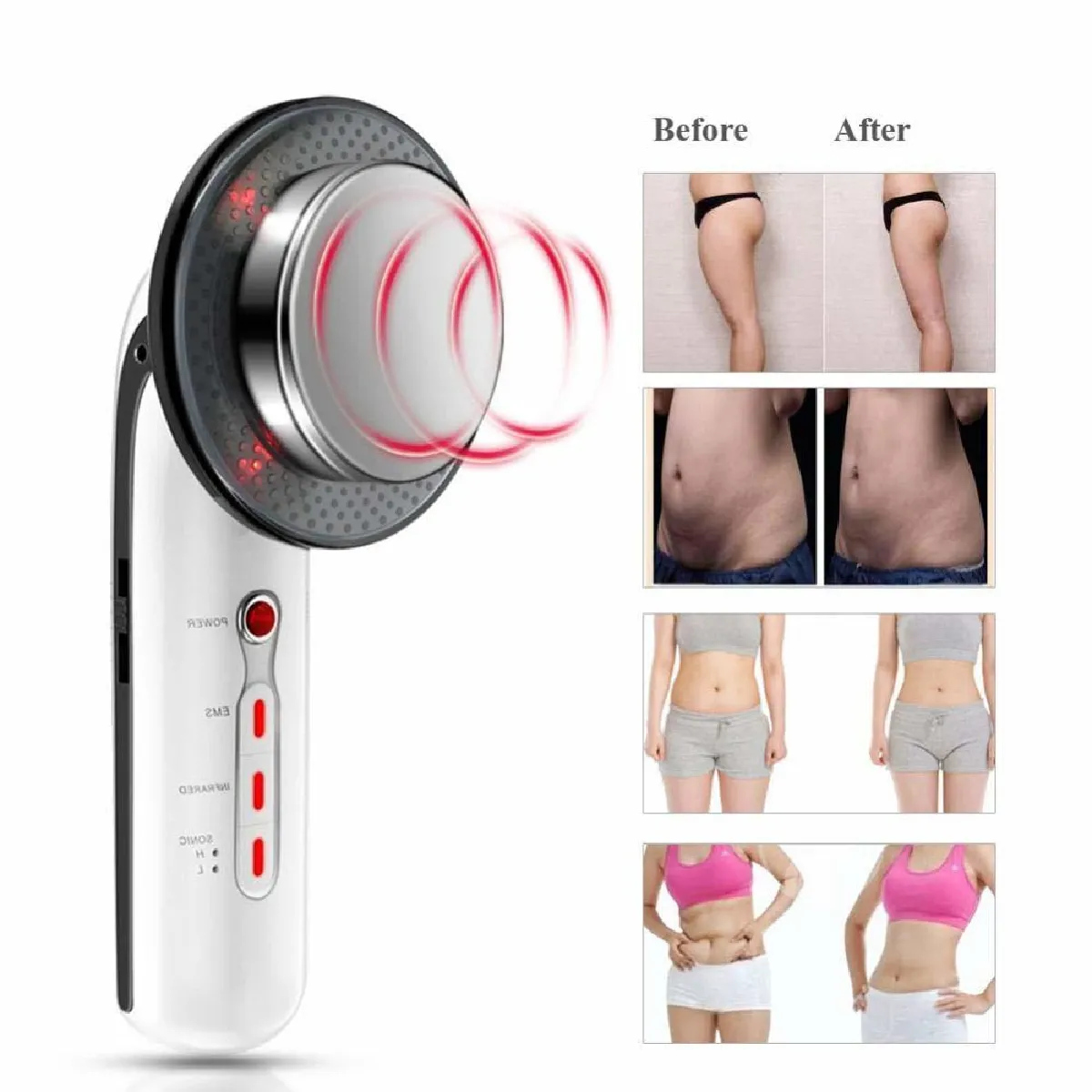 3 En 1 Machine Mineur Ultrasons EMS Appareil de Massage Pour Visage et Corps Masseur Anti-Cellulite Amincissant de Corps Massager de Perte de Poids et L'Excès de Graisse