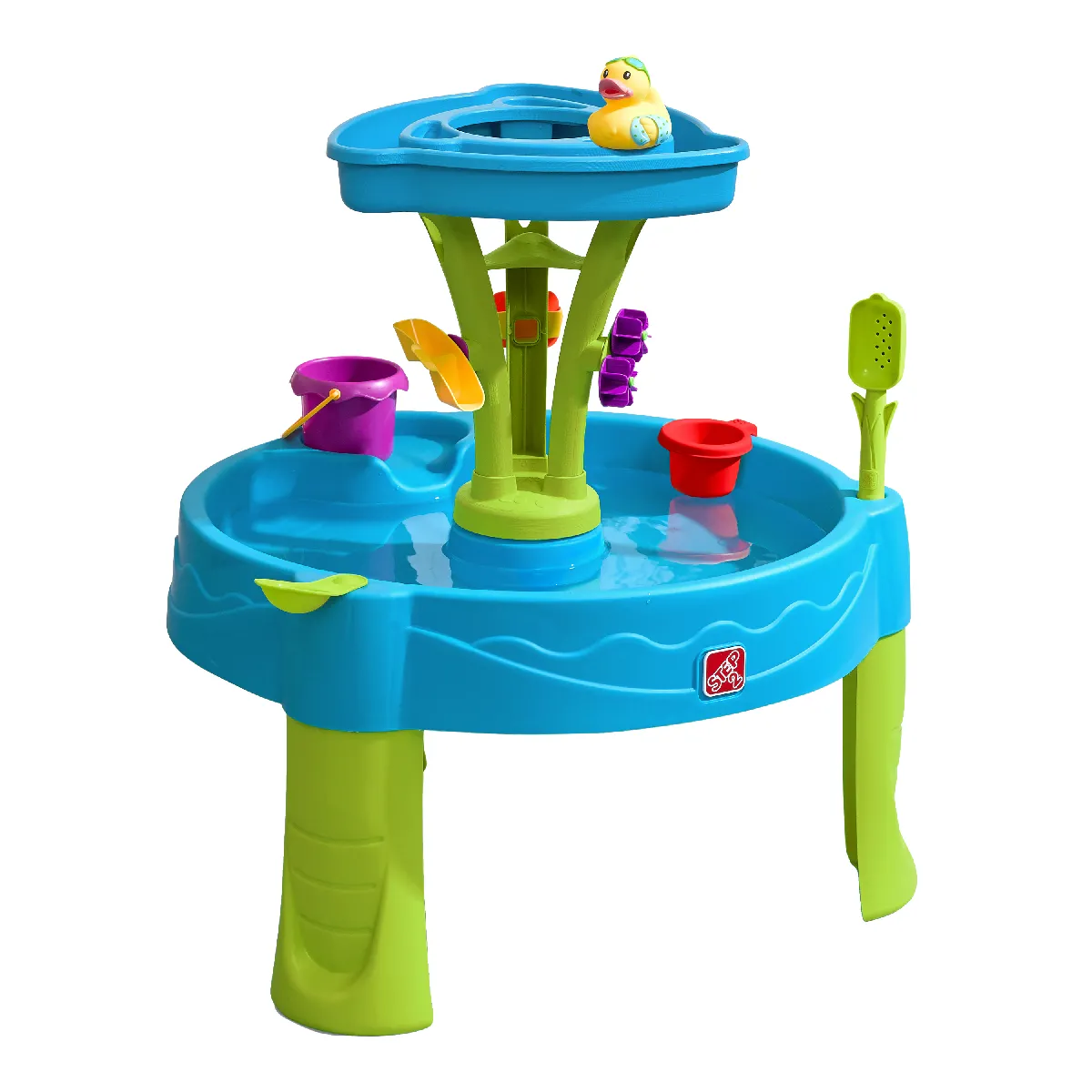 Step2 Summer Showers Splash Table d'Eau avec 8 Accessoires - Table Jeux d' eau pour plusieurs Enfants - Table d'activité pour le jardin, Table Activité Eau - Table d'eau Extérieur