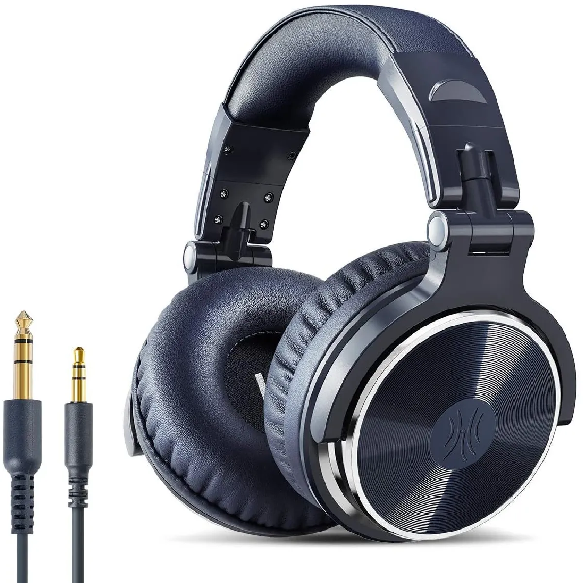 OneOdio Over Ear Casque, Casques de basse filaires avec pilote de 50 mm, Casque léger et pliable avec port de partage et micro pour l'enregistrement, la surveillance, le mixage, le podcast, la guitare, le PC TV(bleu)