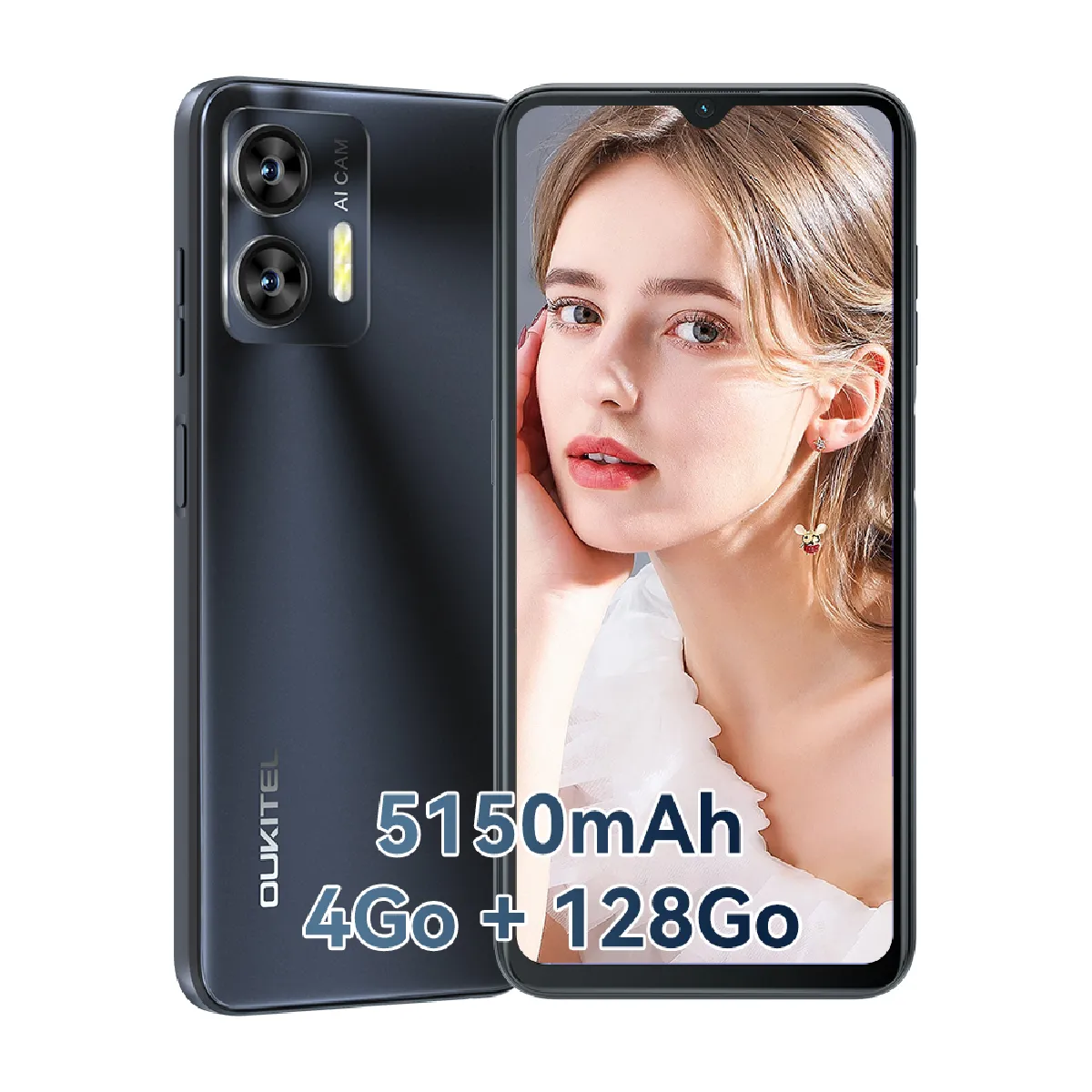 C36 OUKITEL Smartphone 2023 - Noir 6.56” IPS 128Go