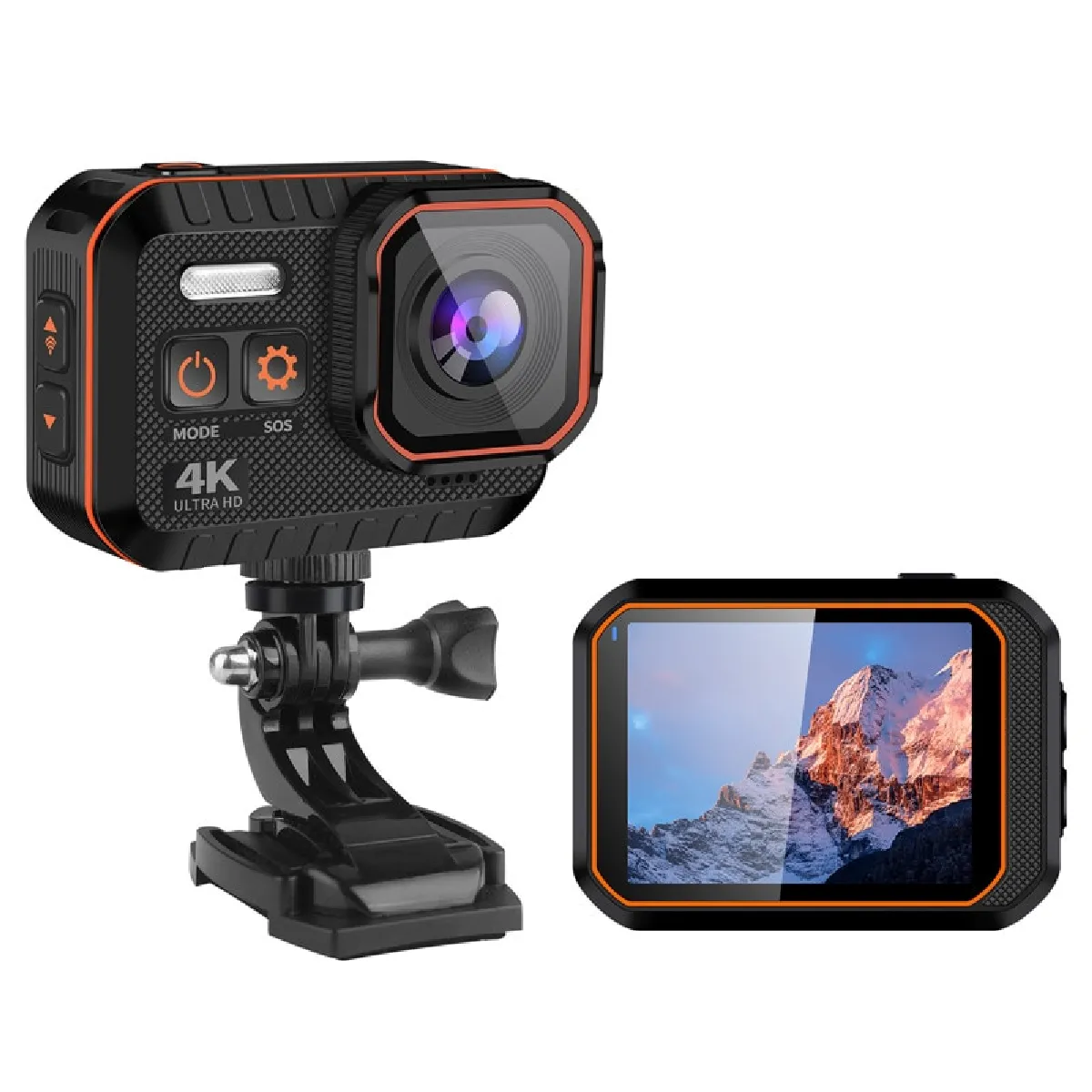 Nouvelle caméra d'action ultra 4K avec écran de télécommande casque sportif DV étanche Mini WiFi Vidéo Mini Caméra - Caméras d'activités sportives