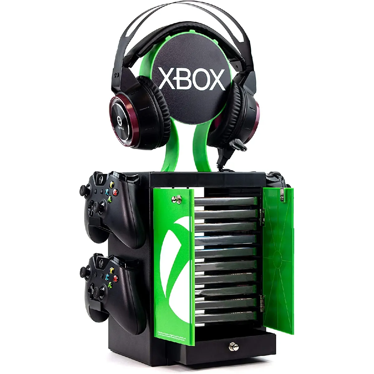 Casier de rangement pour jeux et film XBOX - Avec support manette Xbox - Support casque