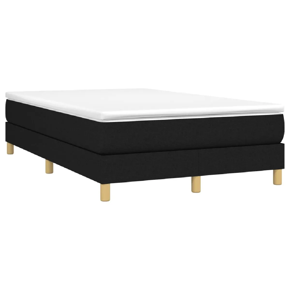 Lit adulte- Lit + matelas,Sommier à lattes de lit avec matelas noir 120x190 cm tissu -GKD52116