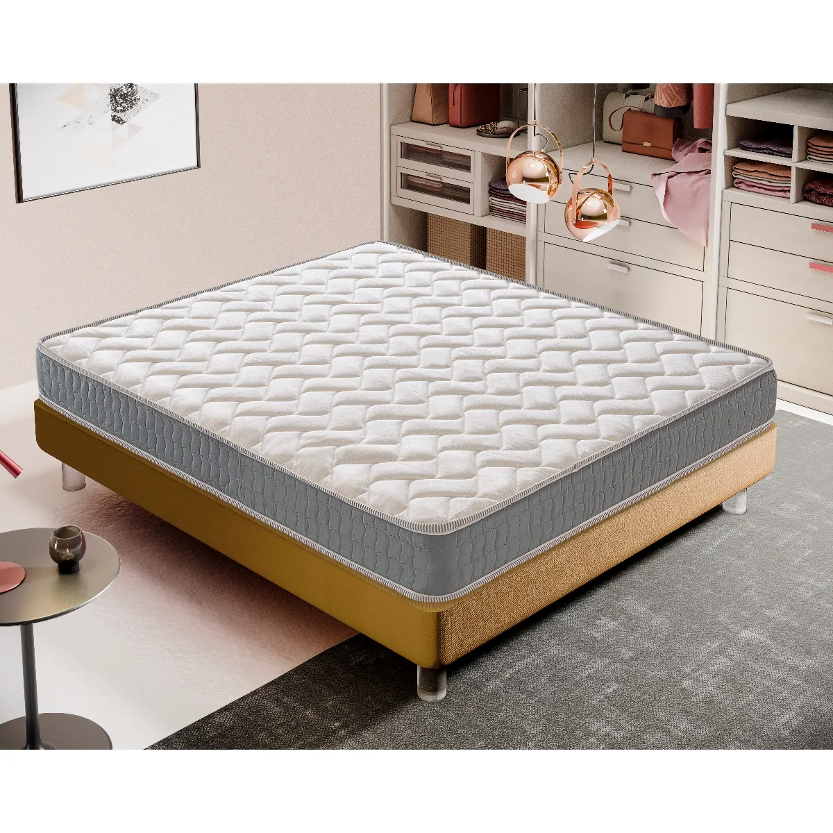 Matelas 140x190 Orthopédique Waterfoam - 13 Zones de Confort - anatomique et confortable - Mod Louvre