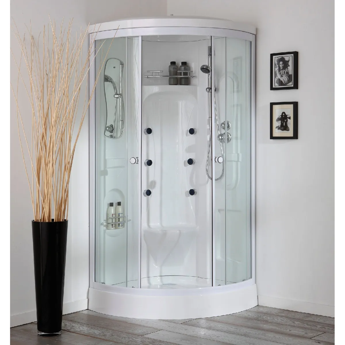 CABINE DE DOUCHE 90x90 AVEC HYDROMASSAGE ET BAIN-VAPEUR - VESUVIO