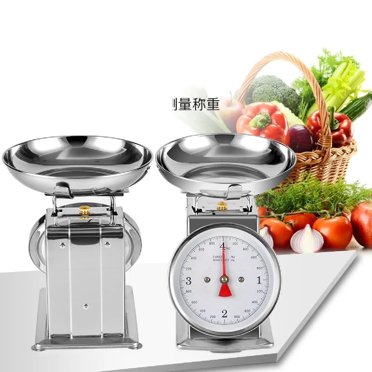 Mécanique de cuisine domestique en acier inoxydable 304 Echelle 4kg - Balance de cuisine(Argent)