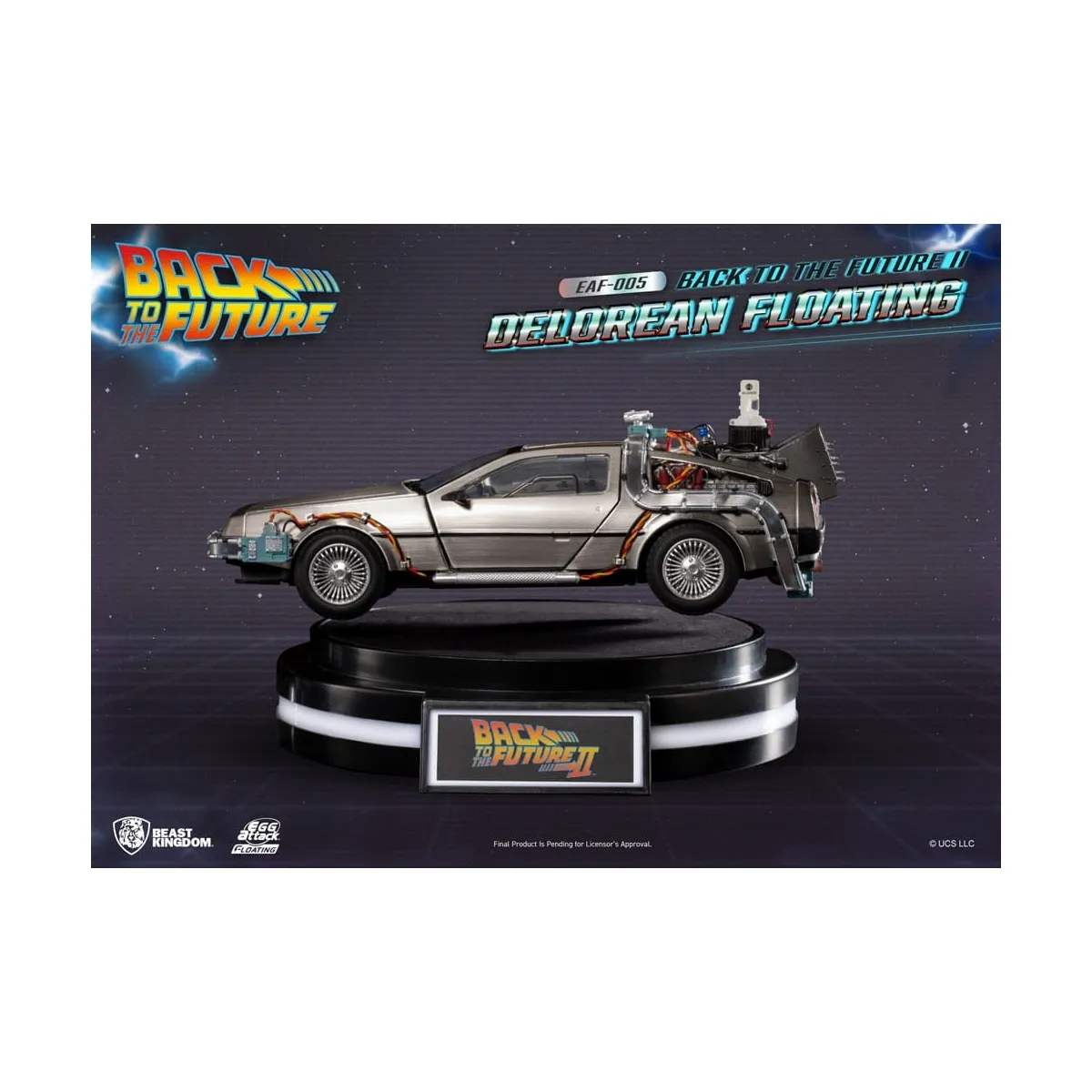 Retour vers le futur - Statuette Egg Attack Floating Back to the Future II DeLorean Standard Version 20 cm