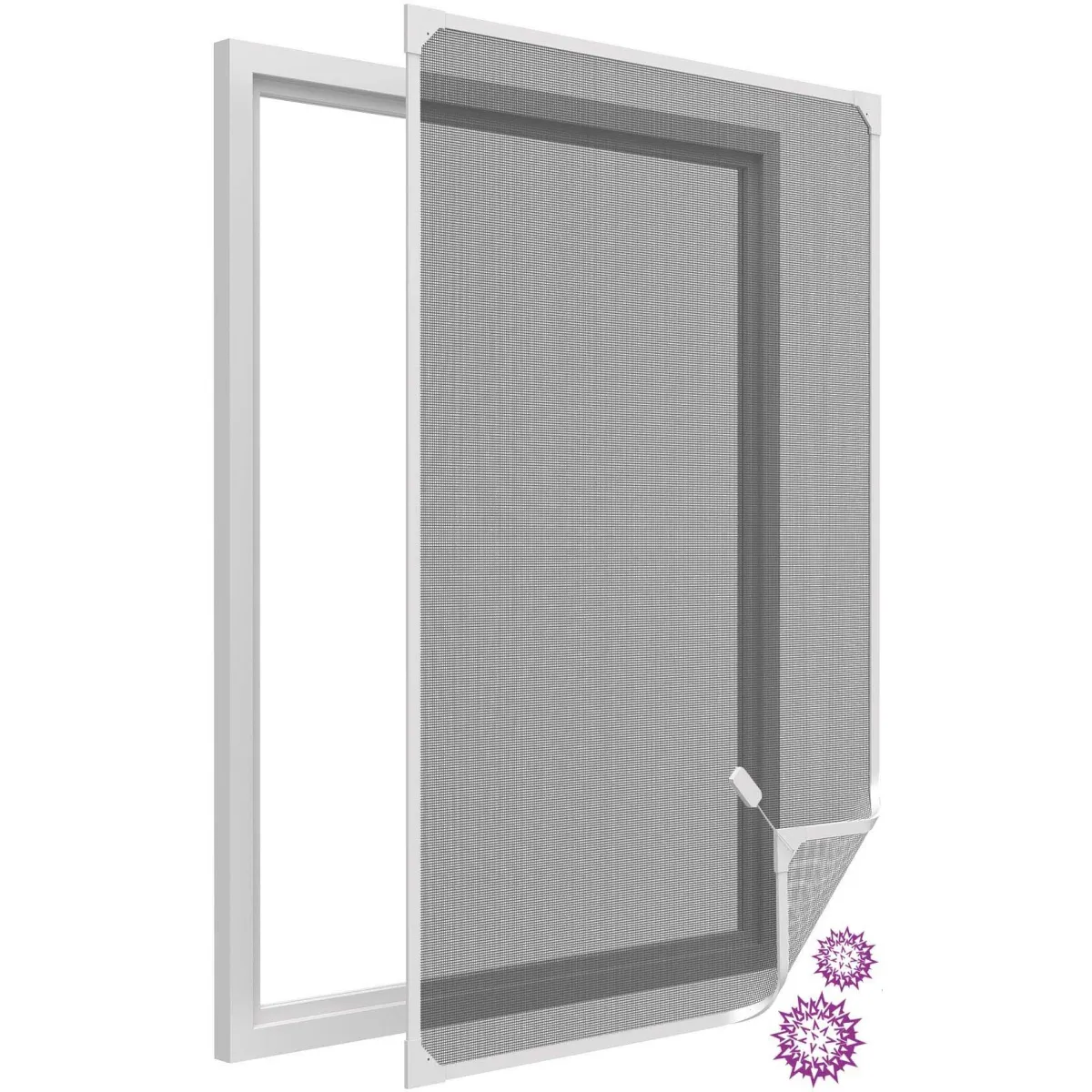 Filtre stop pollen avec cadre magnétique pour fenêtre blanc max 100x120 cm.