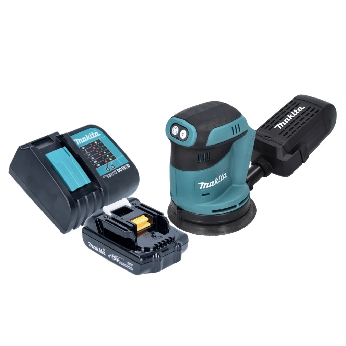 Makita DBO180SY1 Ponceuse excentrique sans fil 125mm 18V + 1x Batterie 1,5Ah + Chargeur