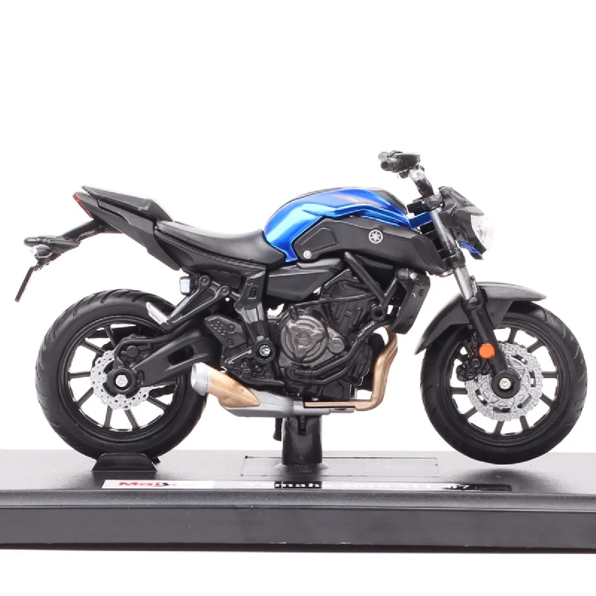 Échelle 1/18 Mercer 2018 Yamaha MT 07 Moto Voiture jouet moulée sous pression YZR M1 Bicycle YZF R1 R6 Road Star Racing Cadeau -(Bleu)