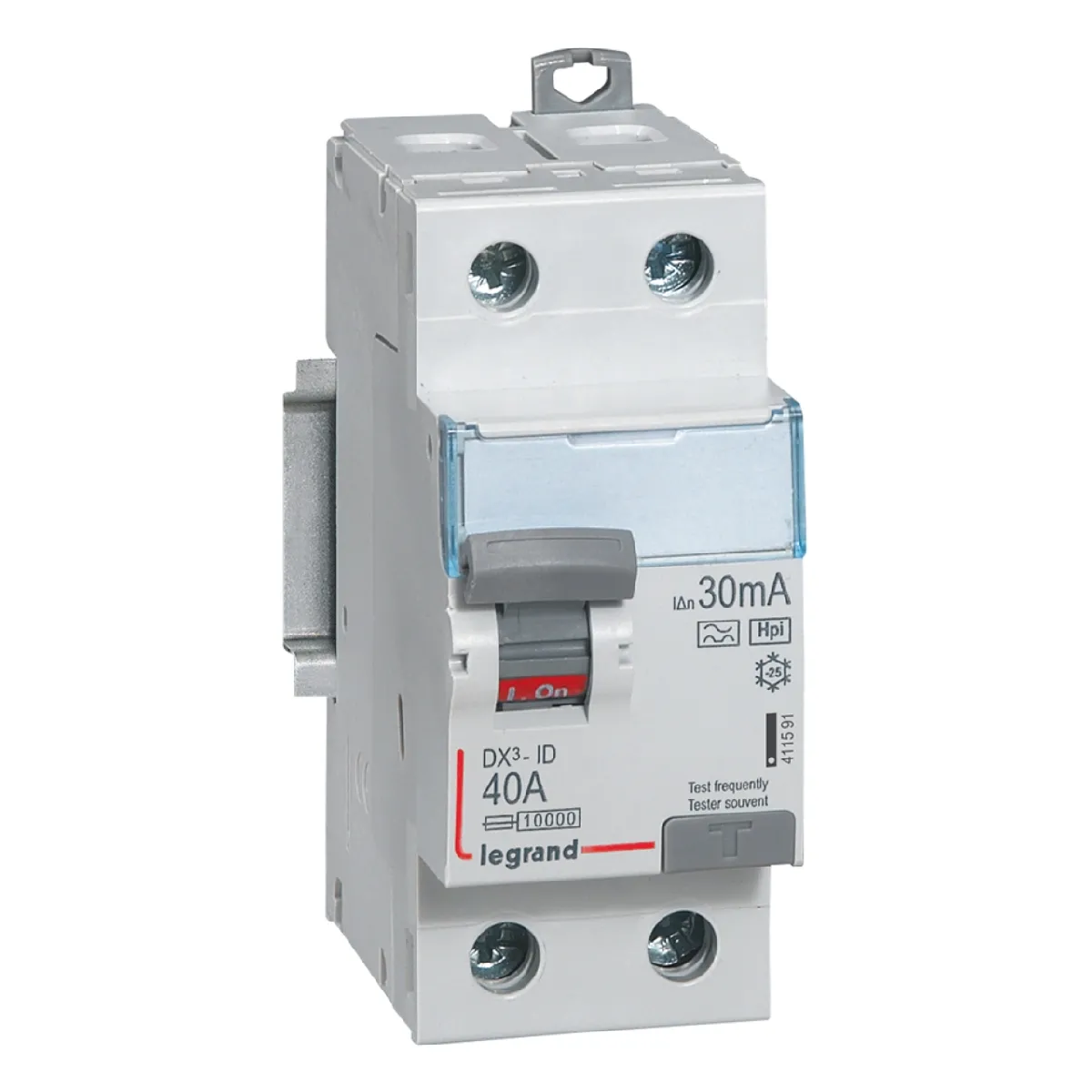 interrupteur différentiel legrand dx3 40a 30ma 2 poles type hpi - vis / vis